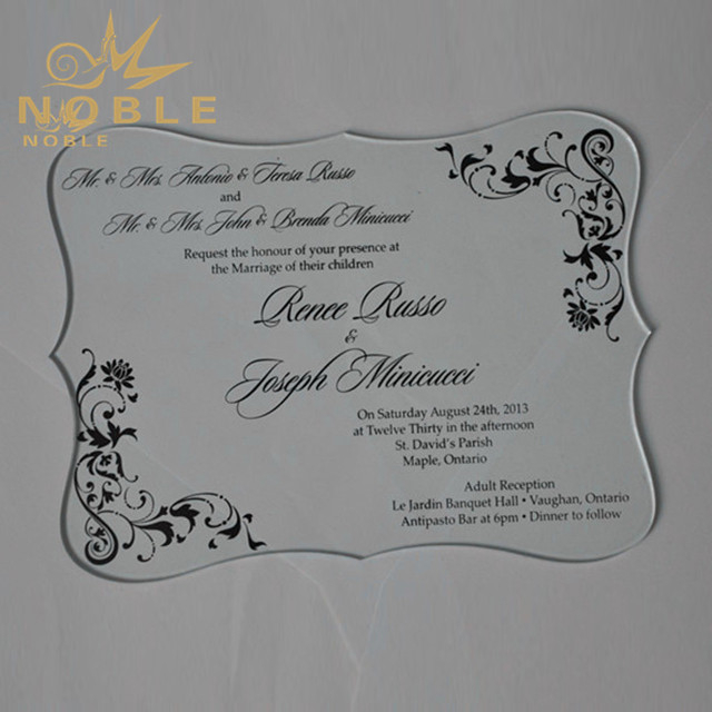 Custom Made Engrave Text Crystal Invitation Card