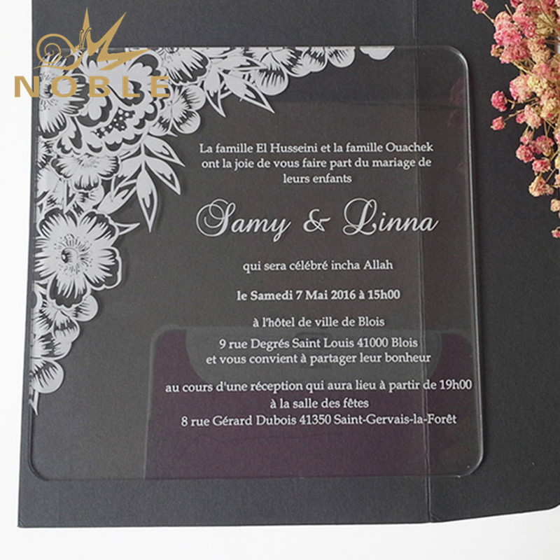 Custom Made Engrave Logo Text Crystal Invitation Card