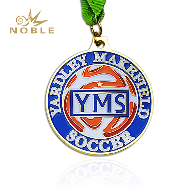 Soccer Sports Medal With Custom Ribbon