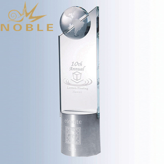 Professional Manufacturer Custom Crystal Globe Trophy with Metal Base 