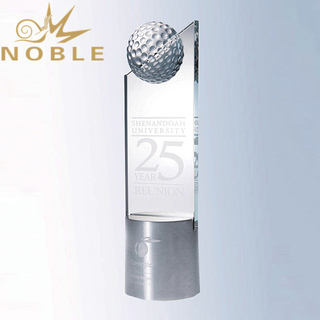 Professional Manufacturer Custom Crystal Golf Trophy with Metal Base 