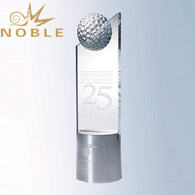 Professional Manufacturer Custom Crystal Golf Trophy with Metal Base 