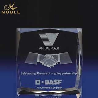 Noble Business Corporate Gifts 3d Laser Engraved Crystal Block