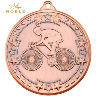 Bronze Color Bicycle Sports Custom Design Medal