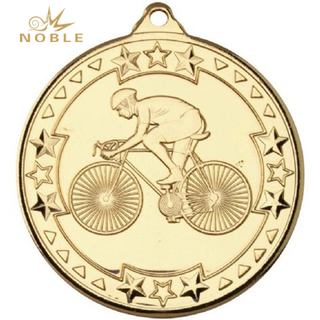 Gold Color Bicycle Sports Custom Design Medal