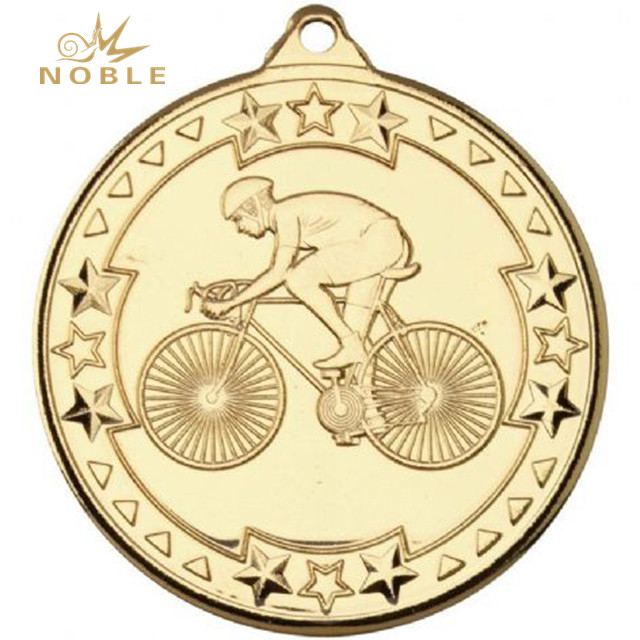 Gold Color Bicycle Sports Custom Design Medal
