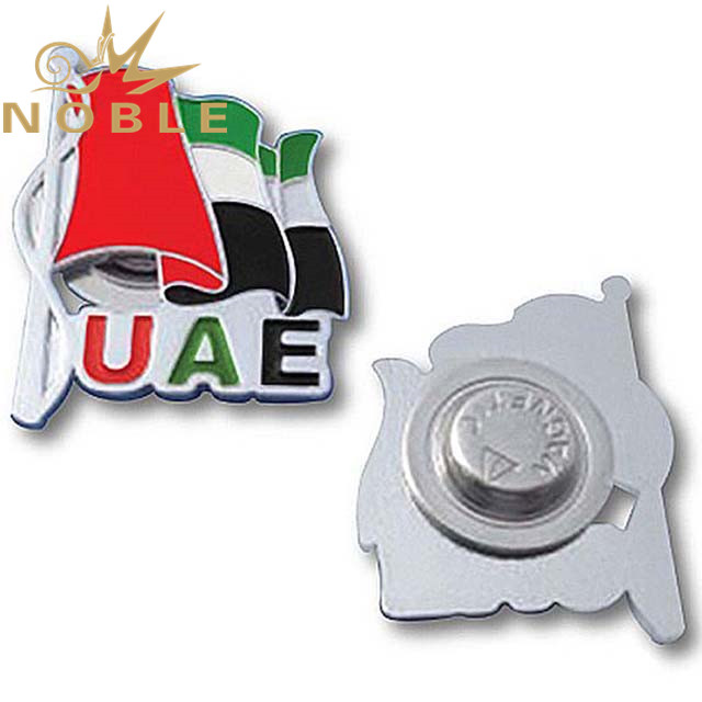 2B-LHH010 UAE National Day Metal Logo emblem Badge brooch pin Flag With Round Magnet at the back_副本