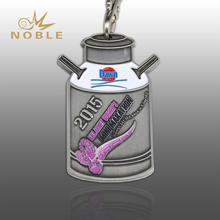Antique Silver Marathon Metal Medal