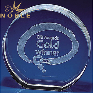 3d Laser Engraving Crystal Round Paperweight Trophy