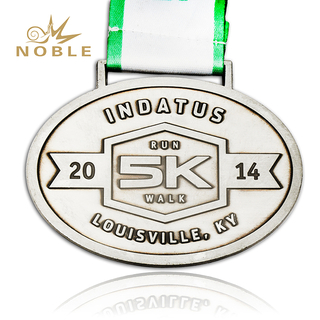 Custom 5K Silver Metal Medal