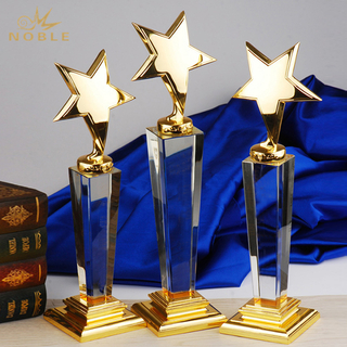 Metal Star Award With Clear Crystal Pillar