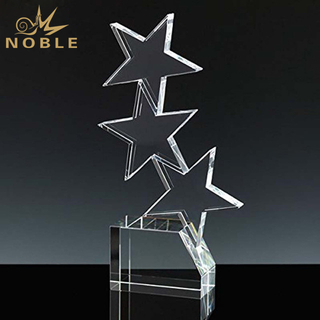 Blank Plaque Crystal Three Rising Star Award Trophy