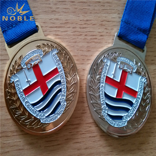 Bright Gold Silver Plate Metal Medal