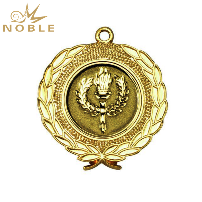 NB-MD1007---075 Laurel Wreath Edged Medal (1in Centre) - Gold 1.75in