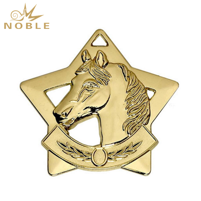 NB-MD968---053 Gold Mini Stars Equestrian Medal 60mm