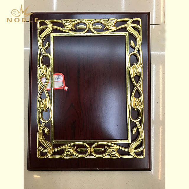 Wood Plaque Shield with Golden Frames