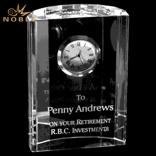 Blank Corporate Custom Crystal Clock Trophy