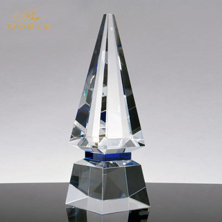 Noble Made Clear Crystal Diamond Trophy with Base