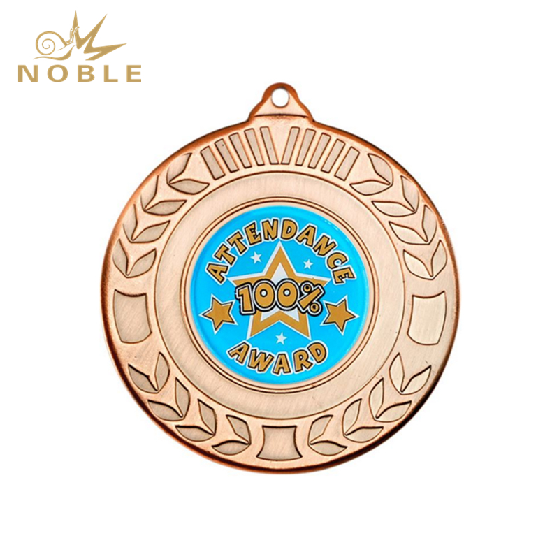 929---028 Bronze Attendance Medal with Wreath Pattern 50mm