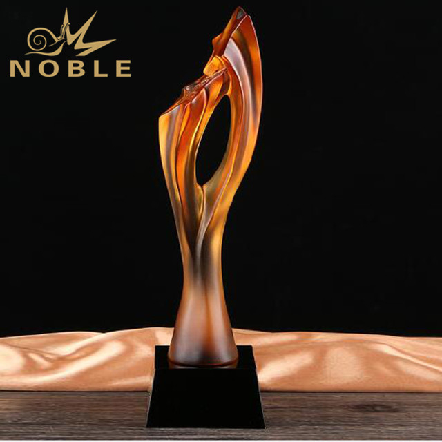 Colorful Star Hand Blown Glass Trophy