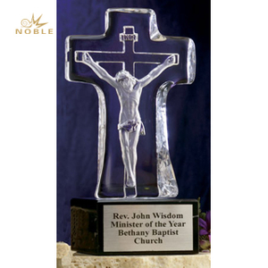 Engraved Crystal Christian Cross Icerberg Award