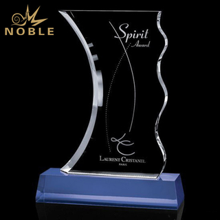 Custom Alaska Blue Crystal Corporate Trophy