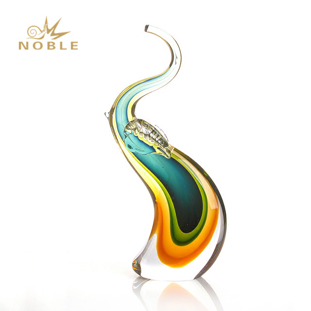 Elephant Art Glass Sculpture 