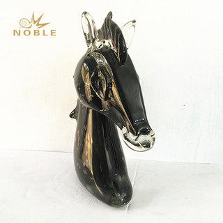 Black Horse Art Glass Sculpture 
