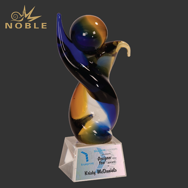 220---034 J-AGS11-HR Twisted Mixture Art Glass Award
