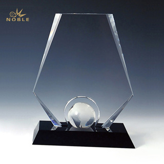 Custom Logo Crystal Sports Trophy with Ball