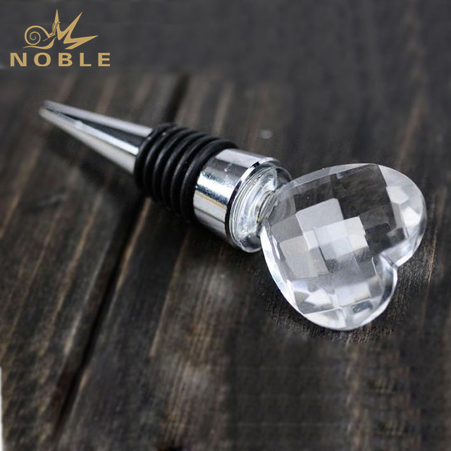 Custom Heart Shape Crystal Wine Bottle Stopper 