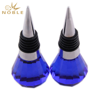 Custom Blue Crystal Wine Bottle Stopper 