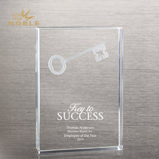 3D Crystal Etch Trophy - Key to Success