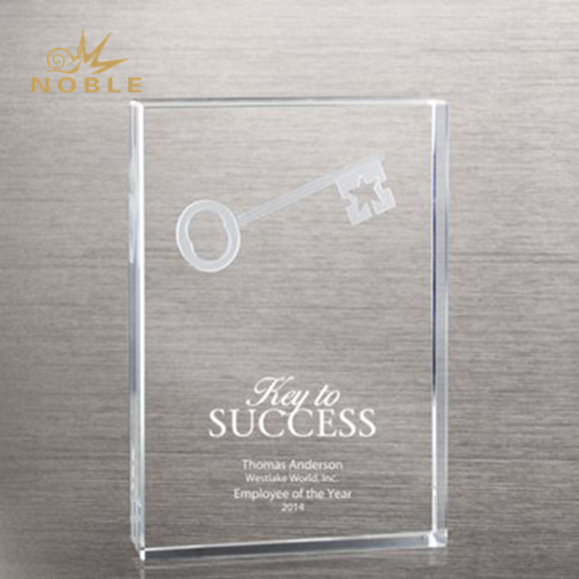3D Crystal Etch Trophy - Key to Success