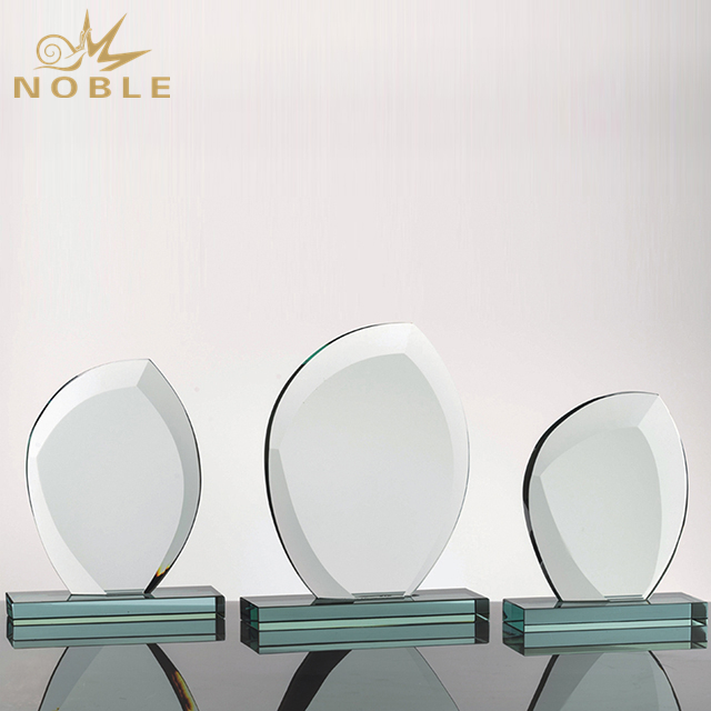 Oval Glass Trophy With Base