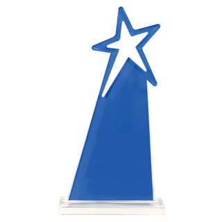 Noble Blue Acrylic Star Trophy with Star on The Top