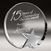 Noble Circle Acrylic Star Trophy with Wooden Base