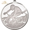 Silver Bicycle Sports Custom Design Medal