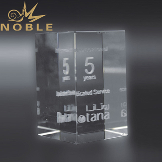 Large Crystal Cube Trophy with 3d Laser Engraving 