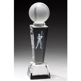 Crystal Baseball Trophy