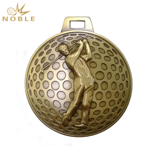 Unique Design Golf Player Metal Medal