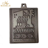 Square 3D Antique Silver Metal Medal