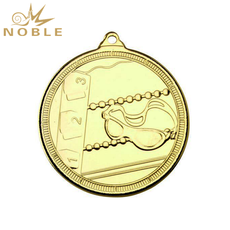 NB-MD1019---079 Swimming 'Multi Line' Medal - Gold 2in