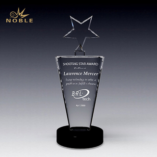 Personalized Crystal Star Award with Black Base