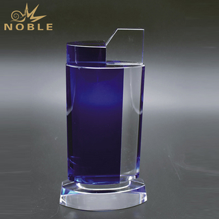 Blue Crystal Award With Base