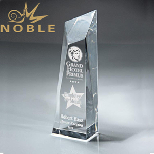 Clear Beveled Lucite Obelisk Award