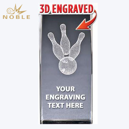 3D Laser Engraving Blocks K9 Crystal Bowling Trophy 