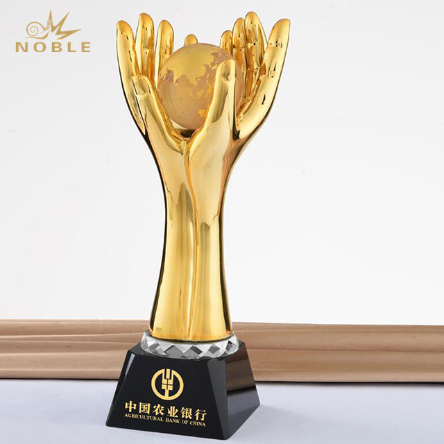 Custom Gold Plated Resin Hands Trophy