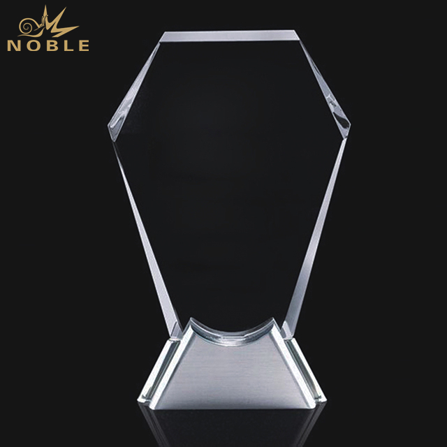Blank Crystal Shield Award With Metal Base
