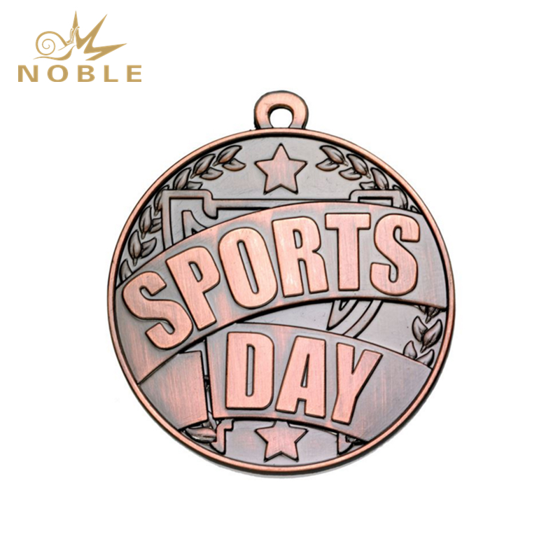 932---031 Bronze Sports Day Banner Medal 50mm